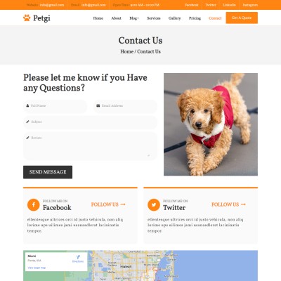Pets business contact details