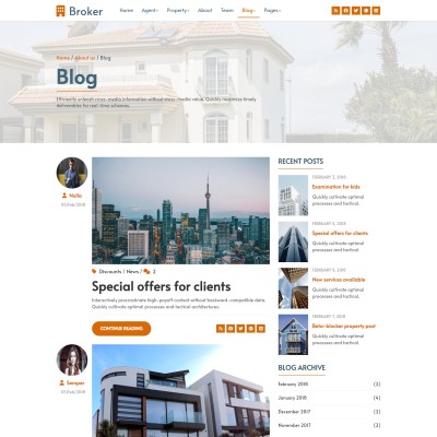 Real estate investment blogs page