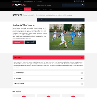 Football club services page free