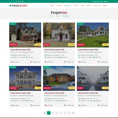 Realtors property listing with price web page