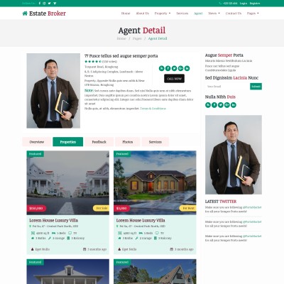 Realtor real estate business team member details page web design