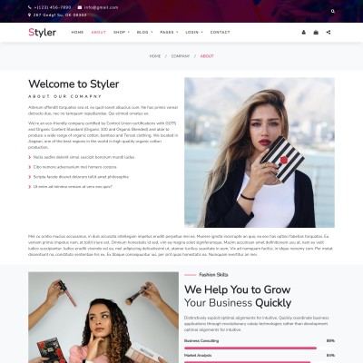 Fashion brand about us page html