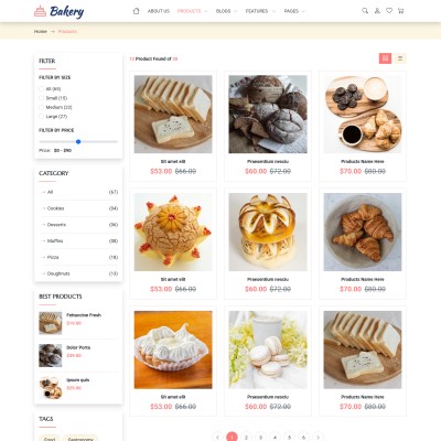 Online Bakery Store with Cakes, Cookies, and Freshly Baked Goods