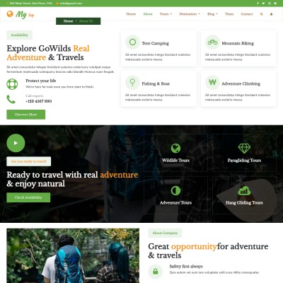 Html page about travel booking agency