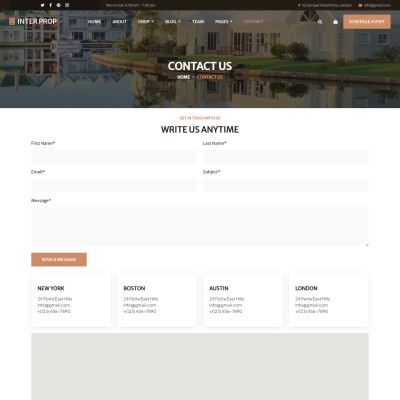 Architect business web template contactus form