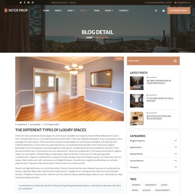 Spatial design blogs details responsive page