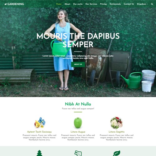 Outdoor garden website template home page