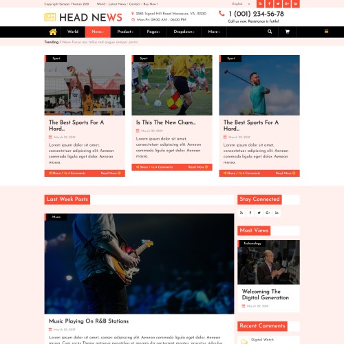 Free Responsive News Web Template Download