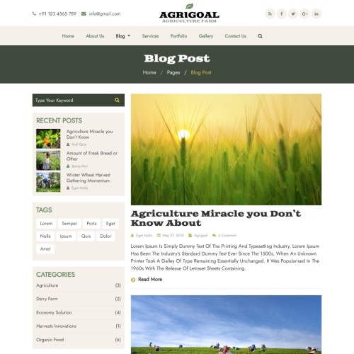 Simple organic farming website template bootstrap 5 free