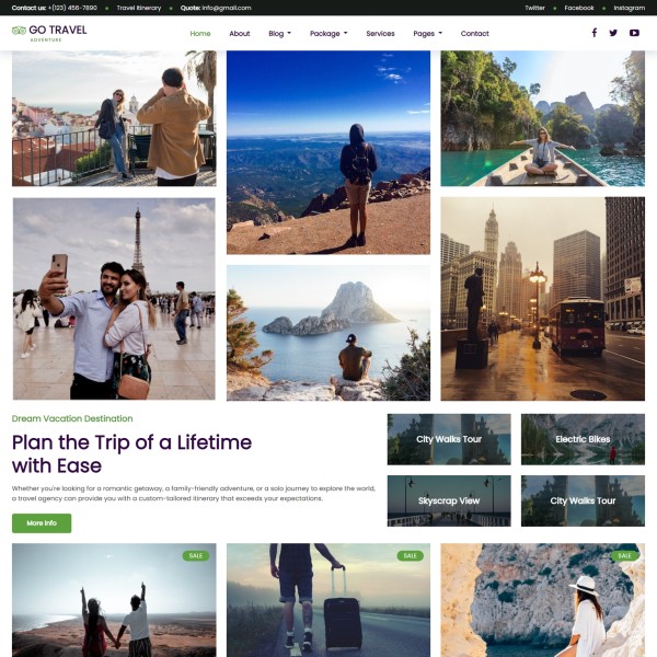 Travel agency website template in boostrap 5