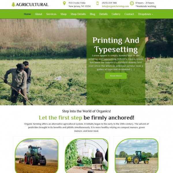 Agriculture website template home page html