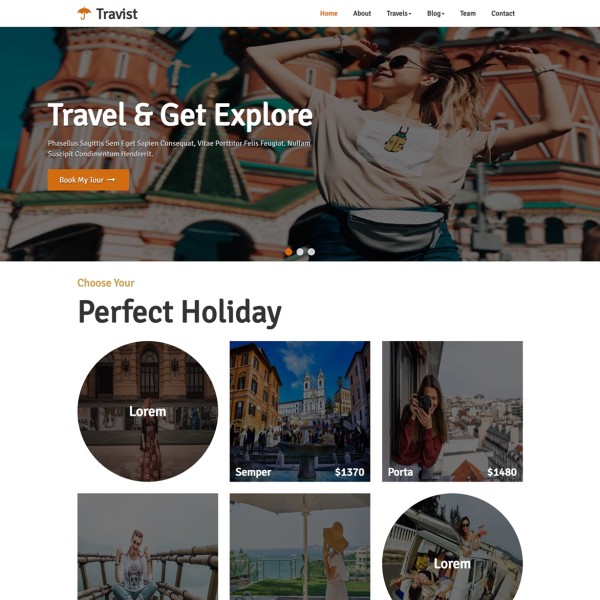 tour guide website template free