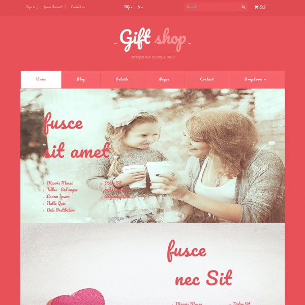 Gift shop bootstrap website home