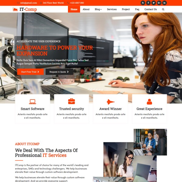 Software provider website template home