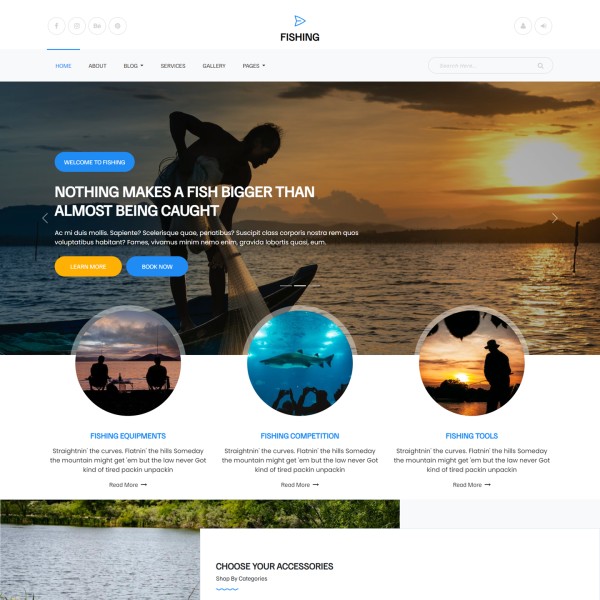 Fishing website template html home page