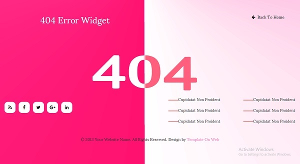 404 error page