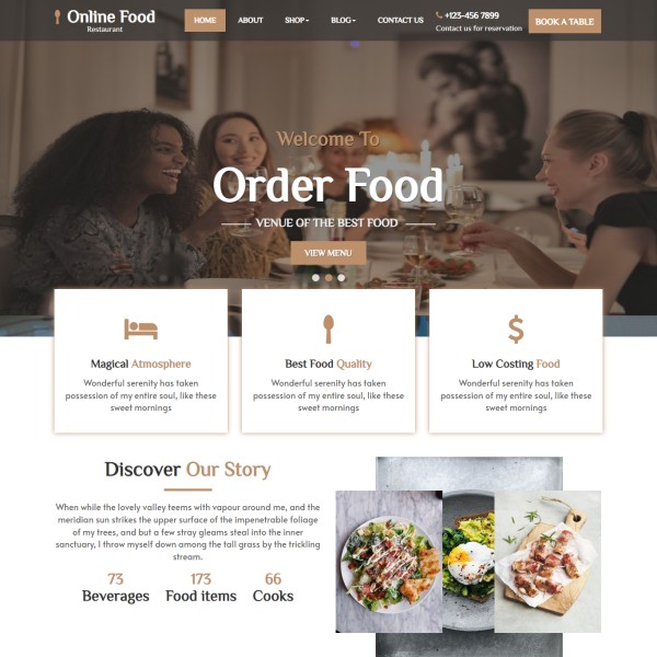 Online food ordering template home html