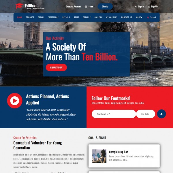 Responsive News Website Template Home Page