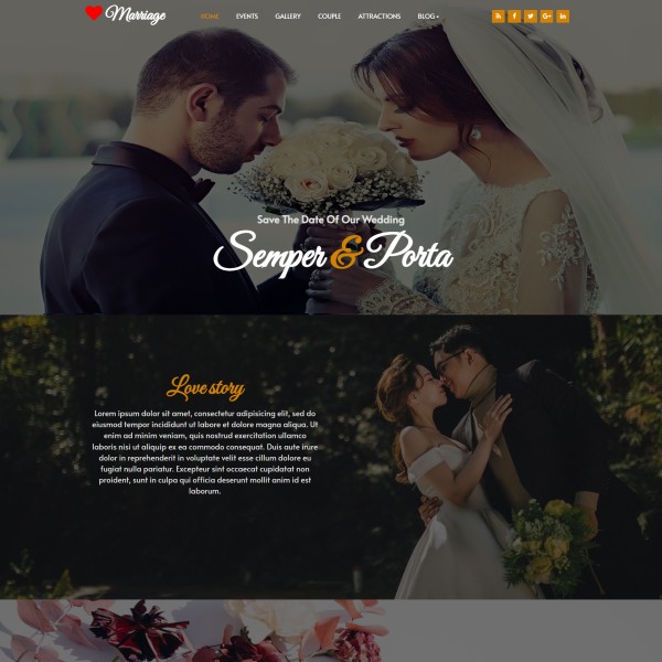 Marriage website template free download