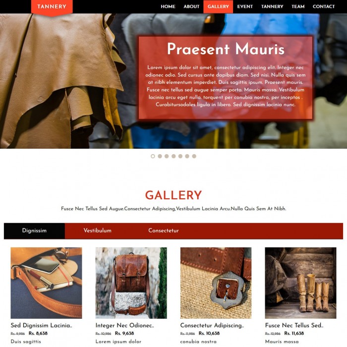 Leather Website Template for Belts & Wallets Store - MotoCMS